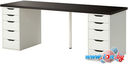 Письменный стол Ikea Линнмон/Алекс (черно-коричневый/белый) [999.326.96] в Могилёве