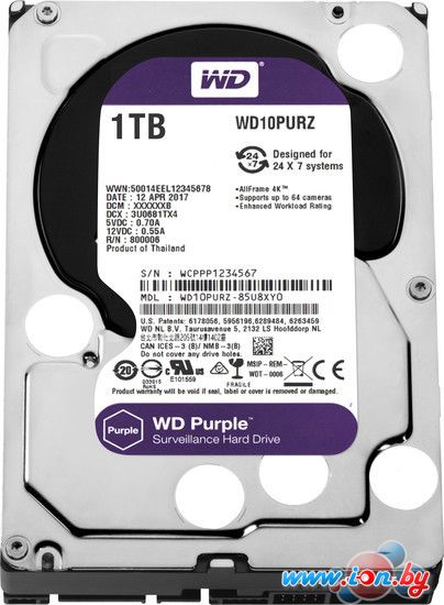 Жесткий диск WD Purple 1TB [WD10PURZ] в Минске