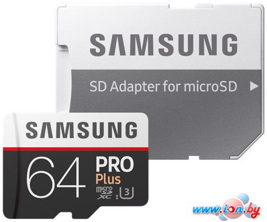 Карта памяти Samsung PRO+ microSDXC 64GB + адаптер [MB-MD64GA] в Могилёве