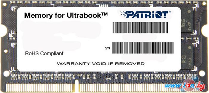 Оперативная память Patriot Memory for Ultrabook 8GB DDR3 SO-DIMM PC3-12800 (PSD38G1600L2S) в Витебске