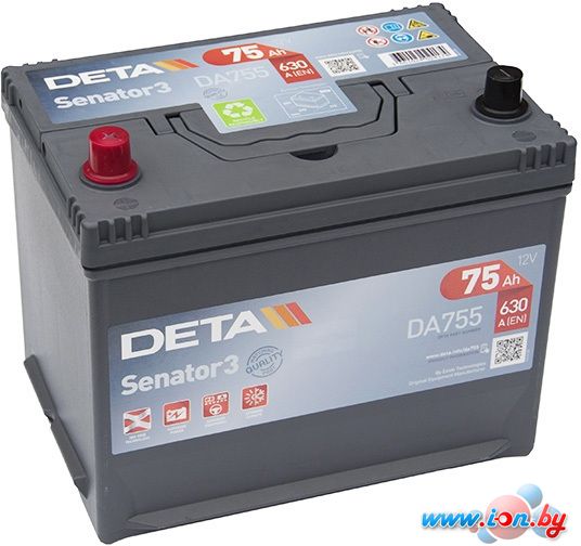 Автомобильный аккумулятор DETA Senator3 DA755 (75 А·ч) в Могилёве