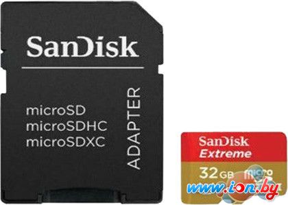 Карта памяти SanDisk Extreme microSDHC UHS-I + адаптер 32GB [SDSQXAF-032G-GN6AA] в Витебске