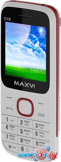 Мобильный телефон Maxvi C15 (белый/красный) в Гомеле