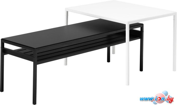 Журнальный столик Ikea Нибода (белый/черный) [092.152.37] в Гродно