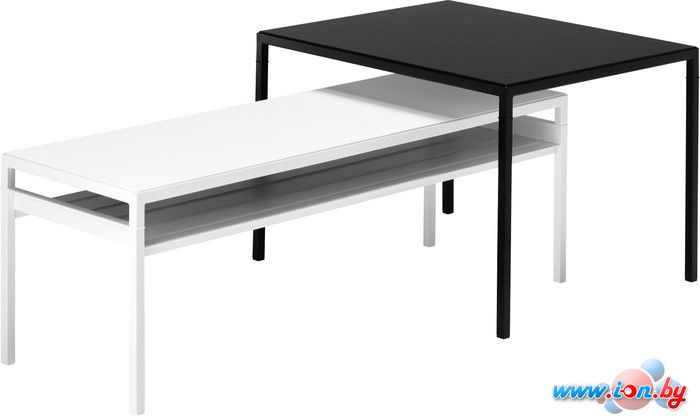 Журнальный столик Ikea Нибода (черный/белый) [492.152.35] в Гродно