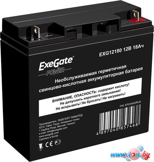 Аккумулятор для ИБП ExeGate Power EXG 12180 (12В/18 А·ч) [EP234540RUS] в Гродно