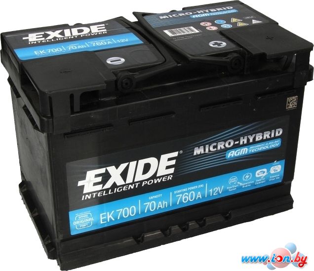 Автомобильный аккумулятор Exide Hybrid AGM EK700 (70 А/ч) в Гомеле