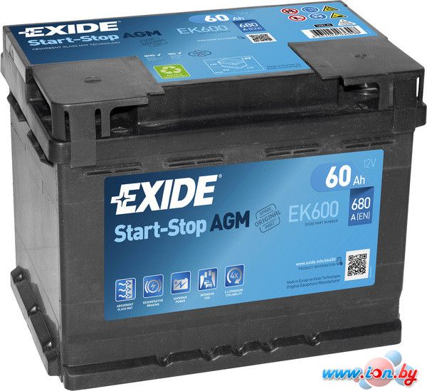 Автомобильный аккумулятор Exide Start-Stop AGM EK600 (60 А·ч) в Бресте