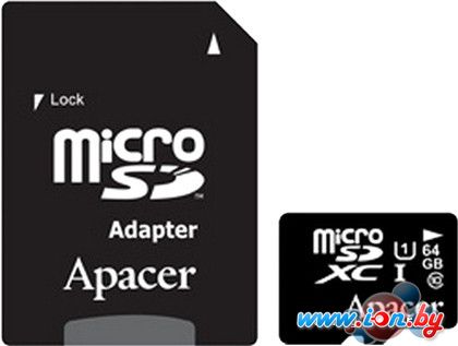 Карта памяти Apacer microSDXC (Class 10) 64GB + адаптер [AP64GMCSX10U1-R] в Бресте