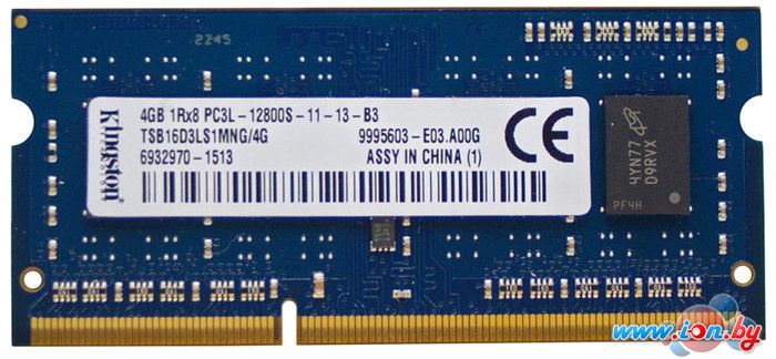 Оперативная память Kingston 4GB DDR3 SOODIMM PC3-12800 [TSB16D3LS1MNG/4G] в Бресте