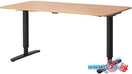 Письменный стол Ikea Бекант (дубовый шпон/черный) [090.225.35] в Витебске