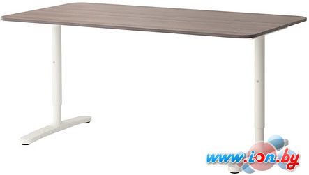 Письменный стол Ikea Бекант (серый/белый) [090.228.04] в Бресте