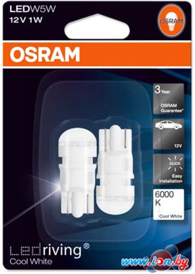 Светодиодная лампа Osram W5W LEDriving Cool White 2шт [2880CW-02B] в Бресте