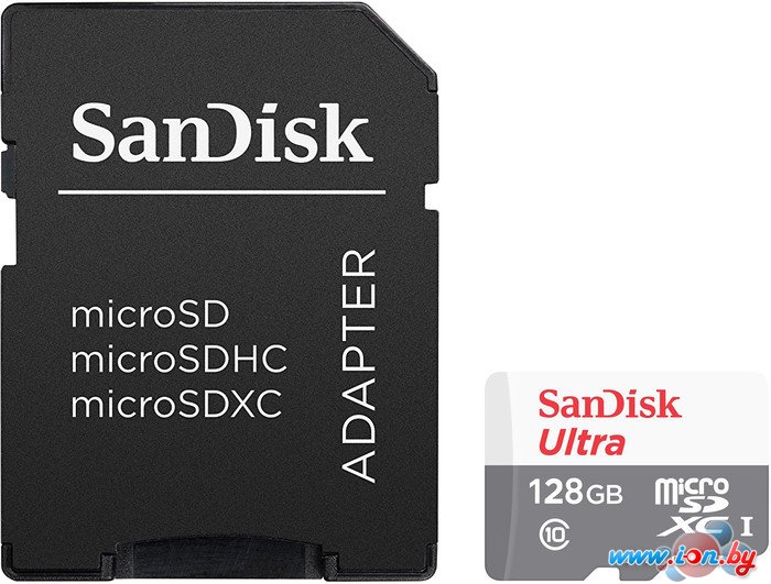 Карта памяти SanDisk Ultra SDSQUNS-128G-GN6TA microSDHC 128GB (с адаптером) в Бресте