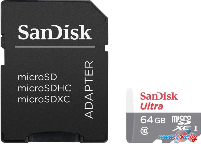 Карта памяти SanDisk Ultra SDSQUNS-064G-GN3MA microSDXC 64GB (с адаптером) в Бресте