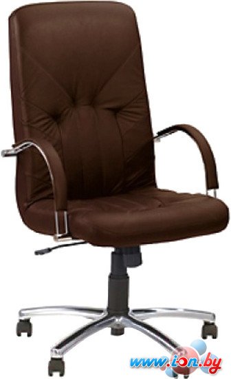 Кресло Nowy Styl Manager steel chrome ECO-31 (коричневый) в Витебске