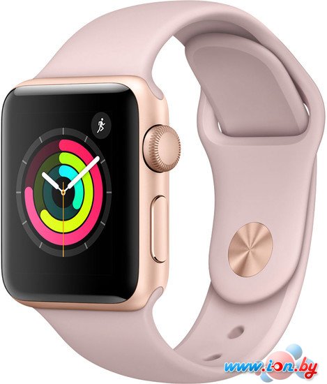Умные часы Apple Watch Series 3 38 мм (золотистый алюминий/розовый песок) в Гомеле