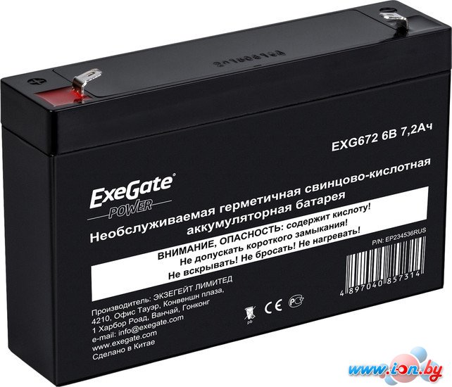 Аккумулятор для ИБП ExeGate Power EXG 672 (6В/7.2 А·ч) [EP234536RUS] в Бресте