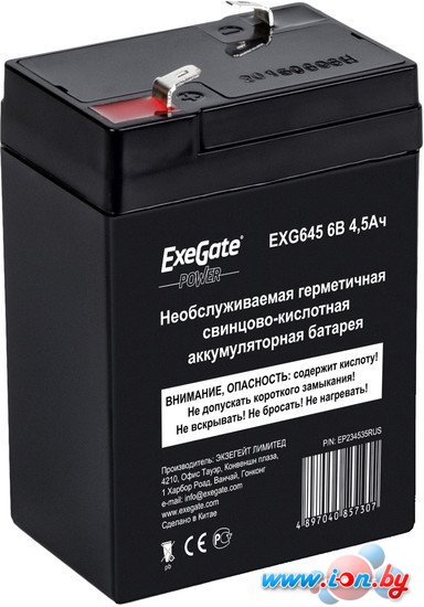 Аккумулятор для ИБП ExeGate Power EXG 645 (6В/4.5 А·ч) [EP234535RUS] в Бресте