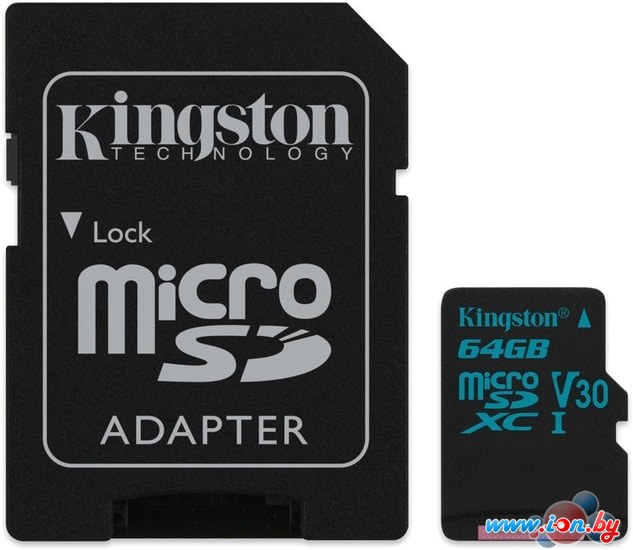 Карта памяти Kingston Canvas Go! SDCG2/64GB microSDXC 64GB (с адаптером) в Могилёве