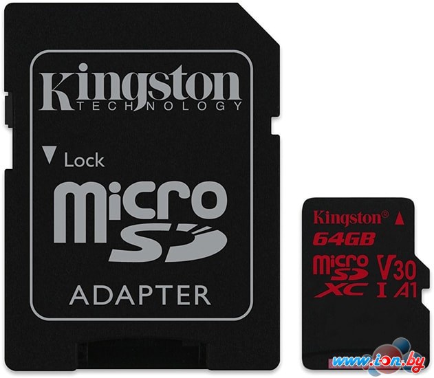 Карта памяти Kingston Canvas React SDCR/64GB microSDXC 64GB (с адаптером) в Могилёве
