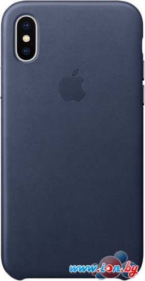 Чехол Apple Leather Case для iPhone X Midnight Blue в Бресте