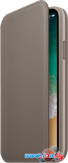 Чехол Apple Leather Folio для iPhone X Taupe в Гомеле