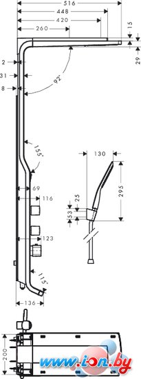 Душевая панель Hansgrohe Raindance Lift (27008400) в Могилёве