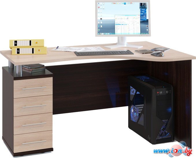 Компьютерный стол Сокол КСТ-104.1 левый (венге/беленый дуб) в Гомеле