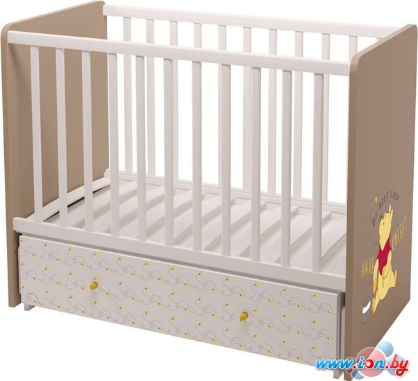 Детская кроватка Polini Kids Disney baby 750 Медвежонок Винни (белый/макиато) в Минске
