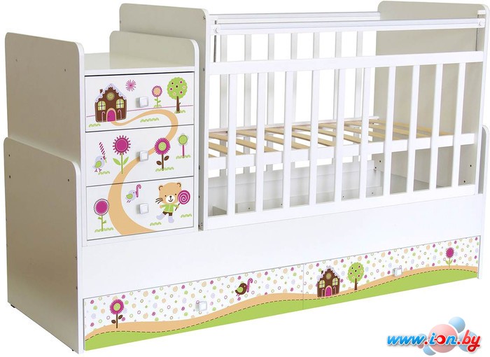 Детская кроватка Фея 1100 (белый, пряничный домик) [0001439.9.3] в Могилёве