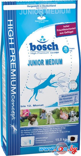 Корм для собак Bosch Junior Medium 15 кг в Минске