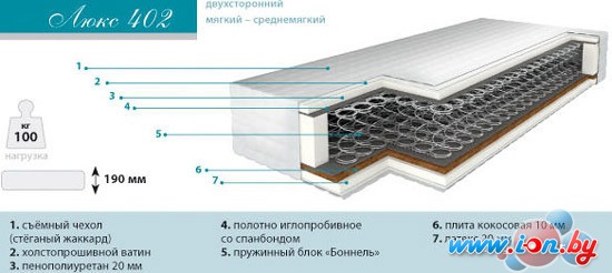 Матрас Барро Люкс 402 140х186-200 в Бресте