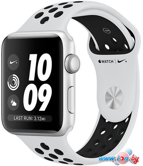 Умные часы Apple Watch Nike+ 42 мм (серебристый алюминий/чистая платина, черный) в Гомеле