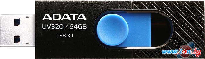 USB Flash A-Data UV320 64GB (черный/голубой) в Могилёве