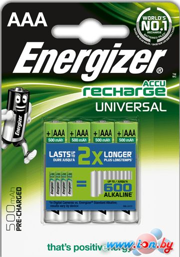 Аккумуляторы Energizer Recharge Universal AAA 500mAh 4 шт. в Гомеле