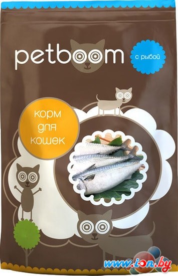 Корм для кошек PetBoom Для взрослых кошек с рыбой 10 кг в Минске