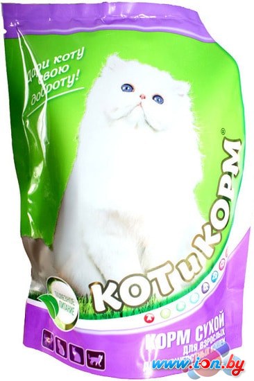 Корм для кошек Котикорм Для длинношерстных кошек с курицей 10 кг в Минске