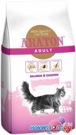 Корм для кошек Araton cat Adult Salmon & Chicken 15 кг в Могилёве