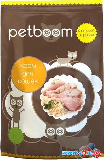 Корм для кошек PetBoom Для взрослых кошек с птицей и рисом 10 кг в Минске