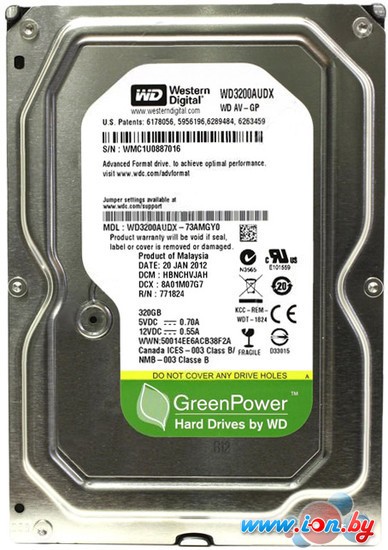 Жесткий диск WD AV-GP 320GB (WD3200AUDX) в Витебске