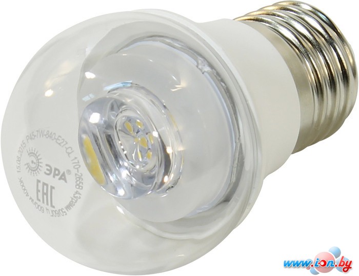 Светодиодная лампа ЭРА P45 E27 7 Вт 4000 К [P45-7w-840-E27-Clear] в Бресте