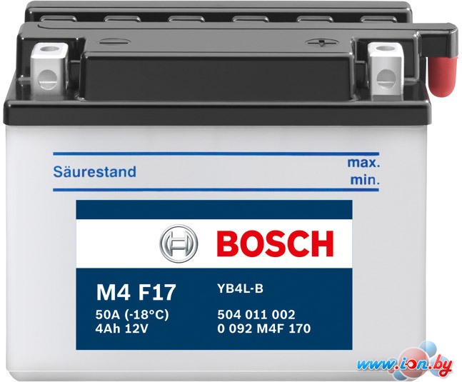 Мотоциклетный аккумулятор Bosch M4 YB4L-B 504 011 002 (4 А·ч) в Витебске