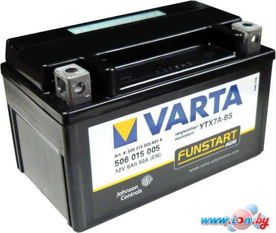 Мотоциклетный аккумулятор Varta YTX7A-4, YTX7A-BS 506 015 005 (6 А/ч) в Витебске