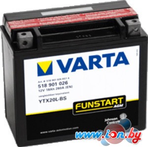 Мотоциклетный аккумулятор Varta YTX20L-4, YTX20L-BS 518 901 026 (18 А/ч) в Витебске
