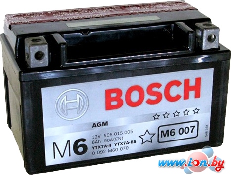 Мотоциклетный аккумулятор Bosch M6 YTX7A-4/YTX7A-BS 506 015 005 (6 А·ч) в Гродно