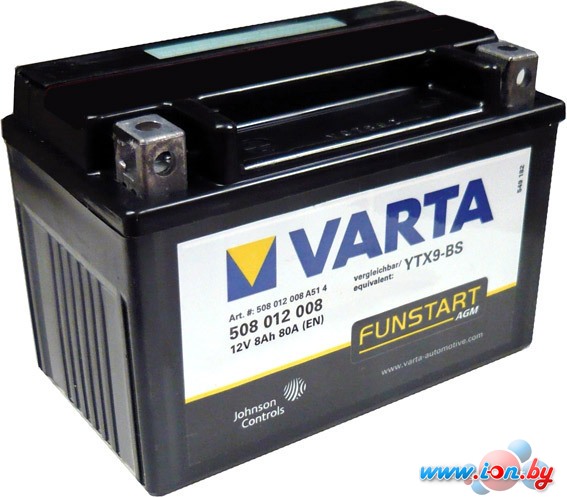 Мотоциклетный аккумулятор Varta YTX9-4, YTX9-BS 508 012 008 (8 А/ч) в Витебске