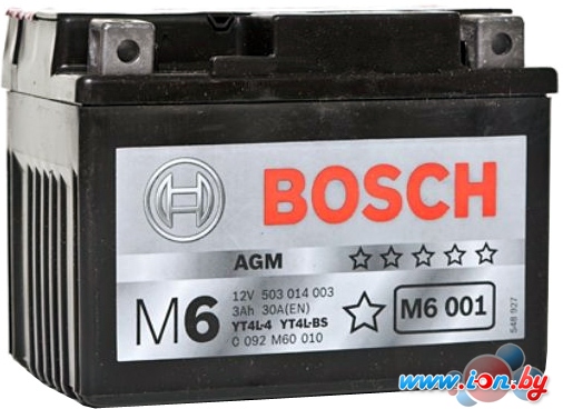 Мотоциклетный аккумулятор Bosch M6 YT4L-4/YT4L-BS 503 014 003 (3 А/ч) в Гомеле