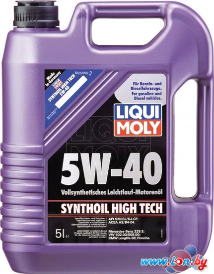 Моторное масло Liqui Moly Synthoil High Tech 5W-40 5л в Могилёве