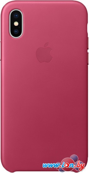 Чехол Apple Leather Case для iPhone X Pink Fuchsia в Гомеле